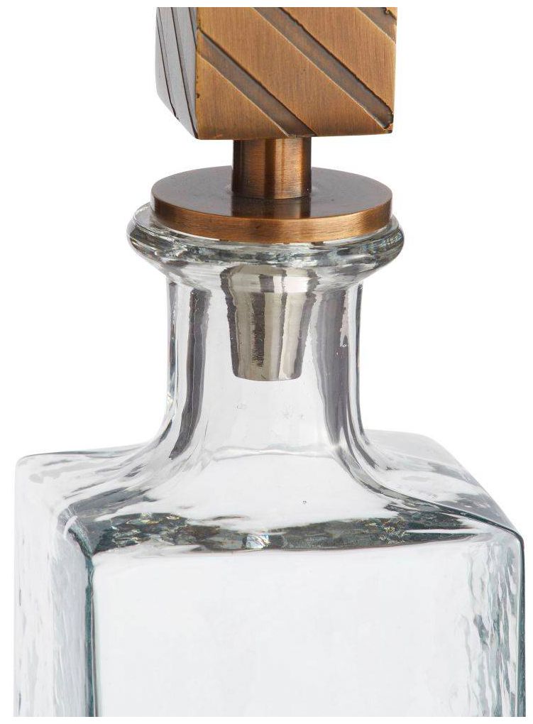 Image 7 Arteriors  Houston Decanters, Set of 2 Clear Antique Brass, Polished Nickel more views