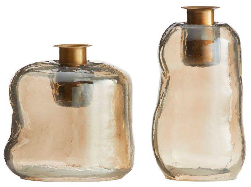 Image 3 Arteriors  Hughes Candleholders, Set of 2 Smoke Luster Gold Gray more views