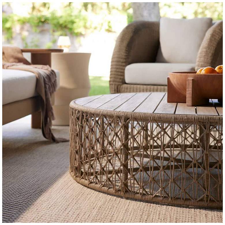 Image 6 Arteriors Hugo Outdoor Coffee Table Dune more views
