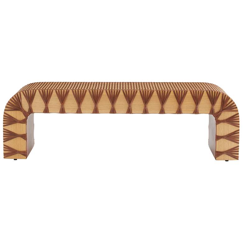 Image 1 Arteriors Hutchins Bench Deep Russet Leather