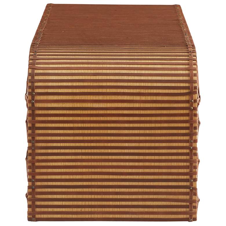Image 3 Arteriors Hutchins Bench Deep Russet Leather more views