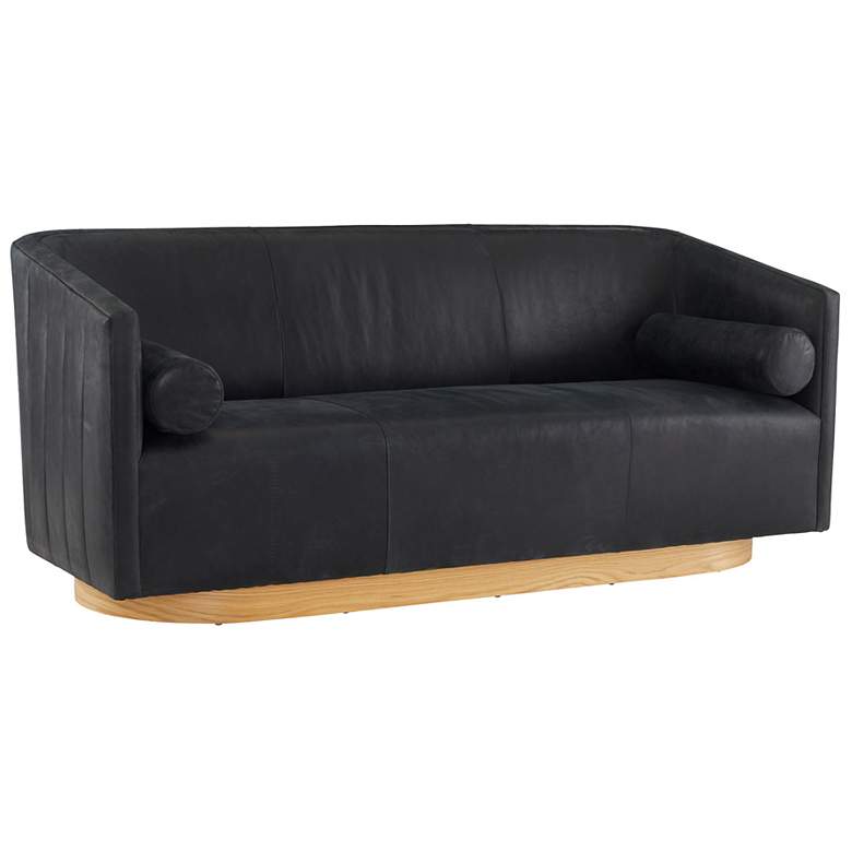 Image 1 Arteriors Huxley Sofa Noir Leather White Oyster Noir Leather