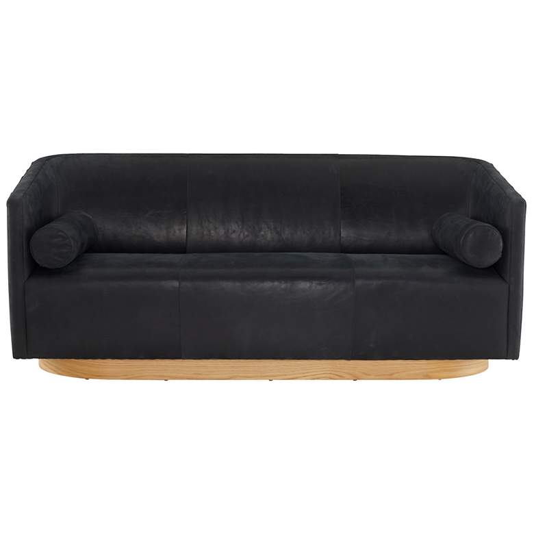 Image 2 Arteriors Huxley Sofa Noir Leather White Oyster Noir Leather more views