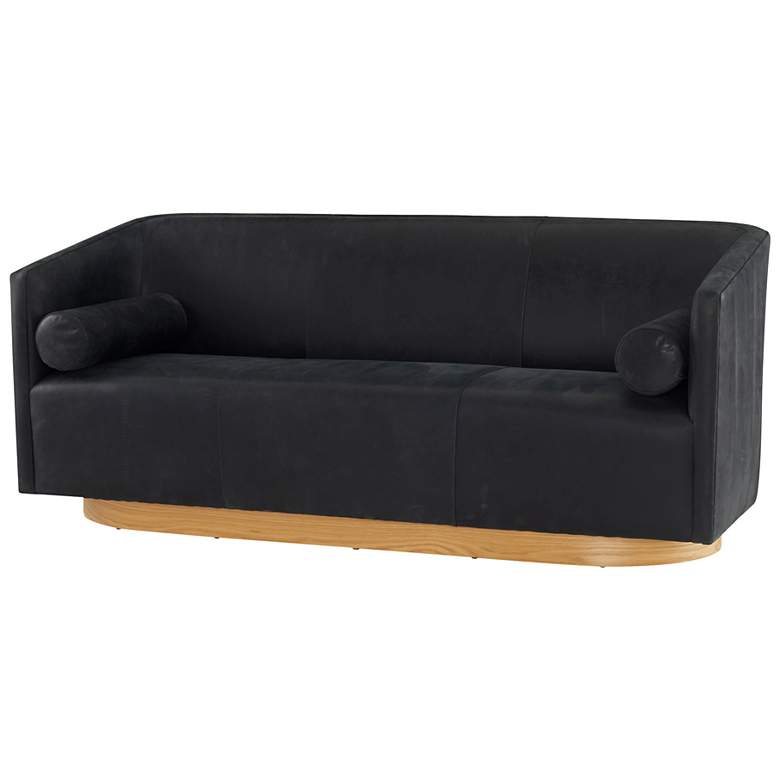 Image 3 Arteriors Huxley Sofa Noir Leather White Oyster Noir Leather more views