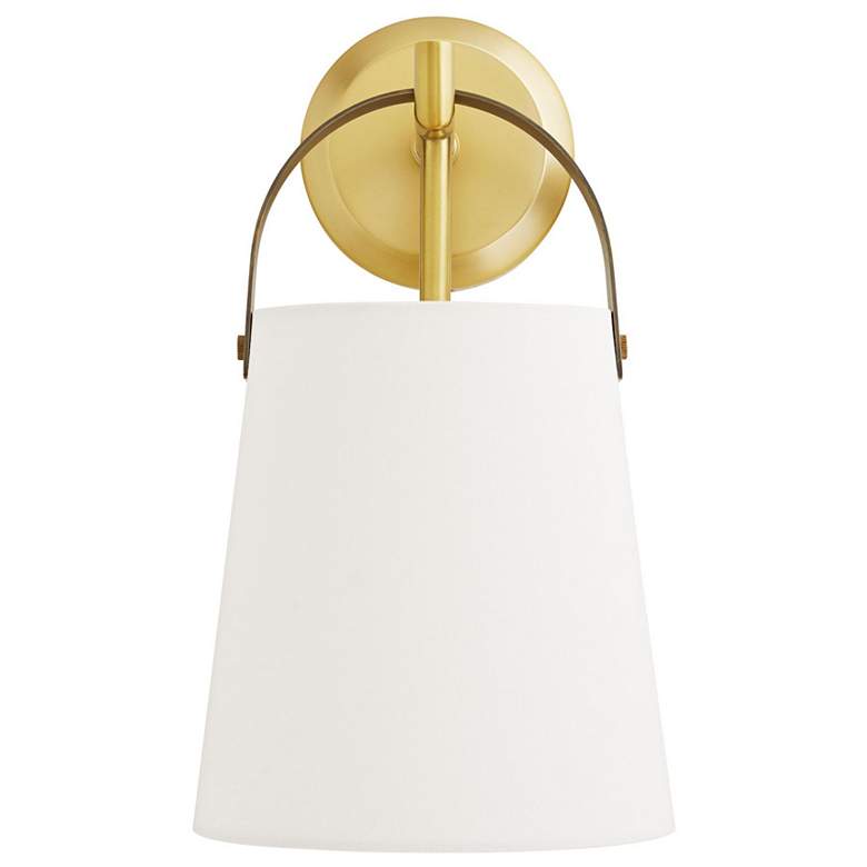 Image 1 Arteriors- Ian Sconce- 7.5" Antique Brass, Bronze, White Linen