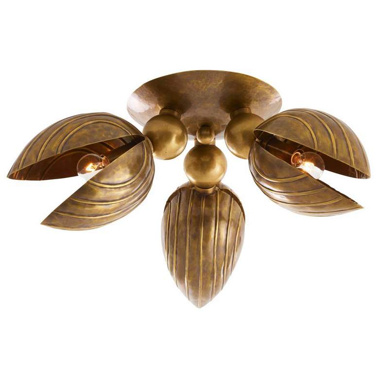 Image 1 Arteriors Inessa Flush Mount 24" Vintage Brass