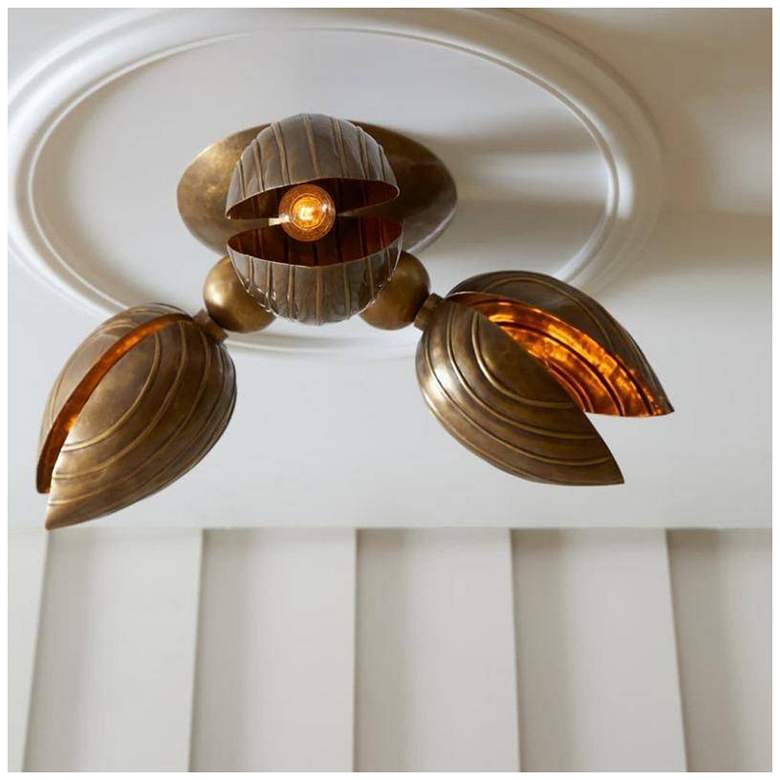 Image 1 Arteriors Inessa Flush Mount 24" Vintage Brass