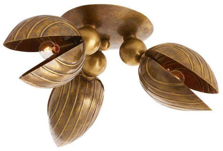 Image 3 Arteriors Inessa Flush Mount 24" Vintage Brass more views