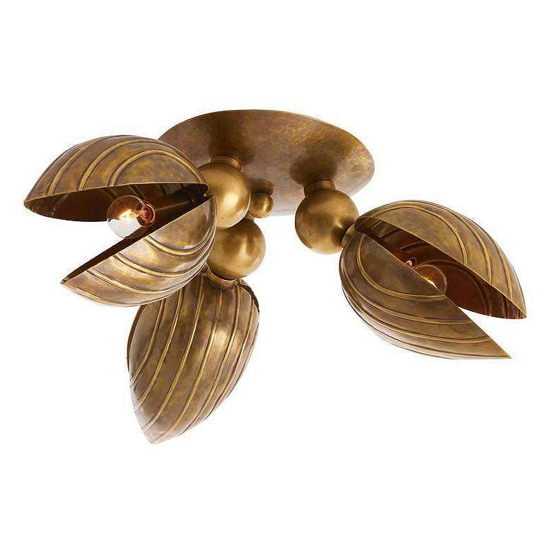 Image 3 Arteriors Inessa Flush Mount 24" Vintage Brass more views