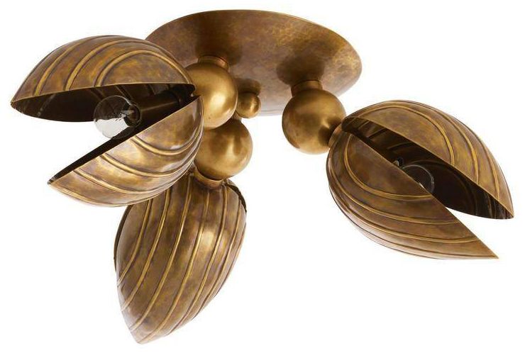 Image 4 Arteriors Inessa Flush Mount 24" Vintage Brass more views