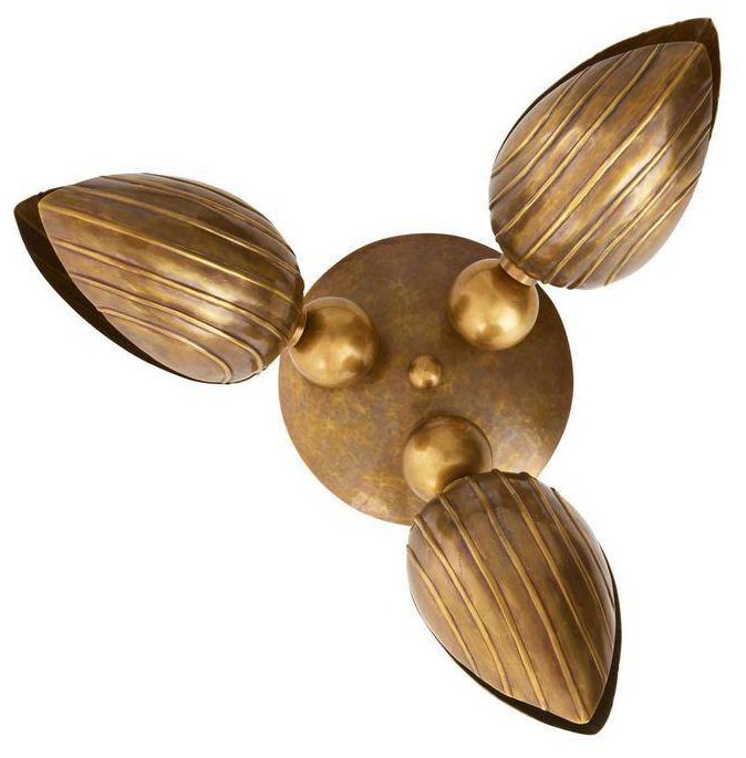 Image 7 Arteriors Inessa Flush Mount 24" Vintage Brass more views