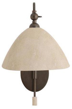 Image 4 Arteriors Inlet Ivory Faux Shagreen Leather Sconce 15.5" English Bronze more views