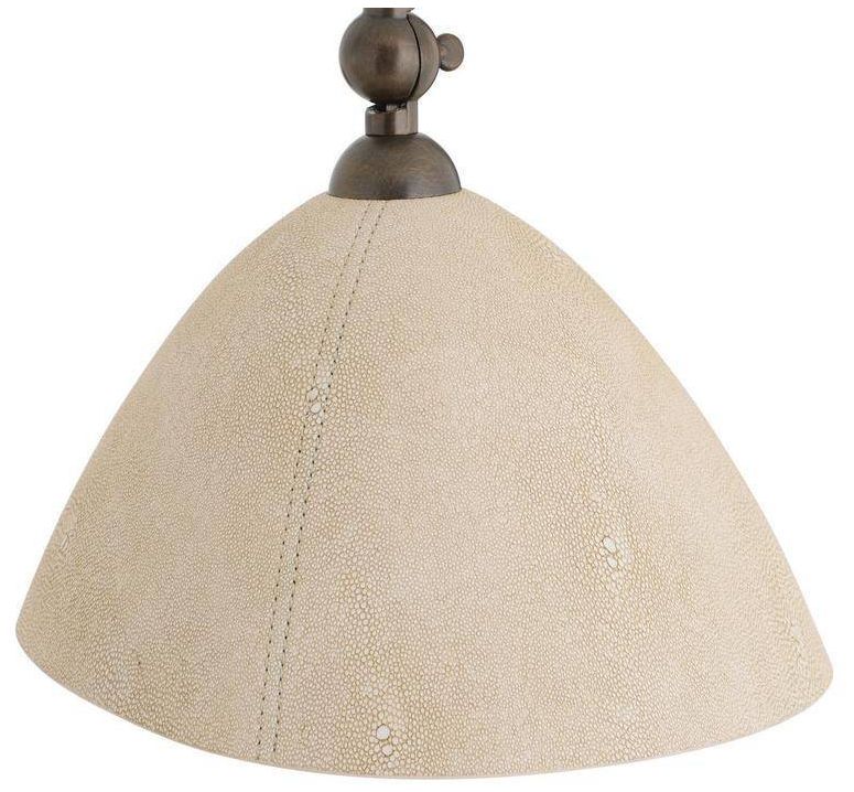 Arteriors Inlet Ivory Faux Shagreen Leather Sconce 15.5" English Bronze