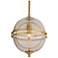 Arteriors Irene Seedy Smoke Glass Pendant 12" Antique Brass