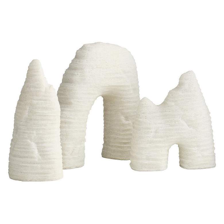 Image 1 Arteriors Isla Ricestone Sculptures Set of 3 Ivory