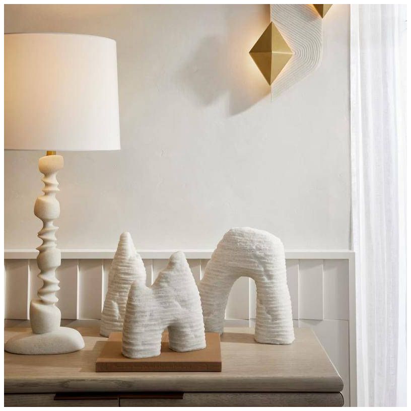 Arteriors Isla Ricestone Sculptures Set of 3 Ivory