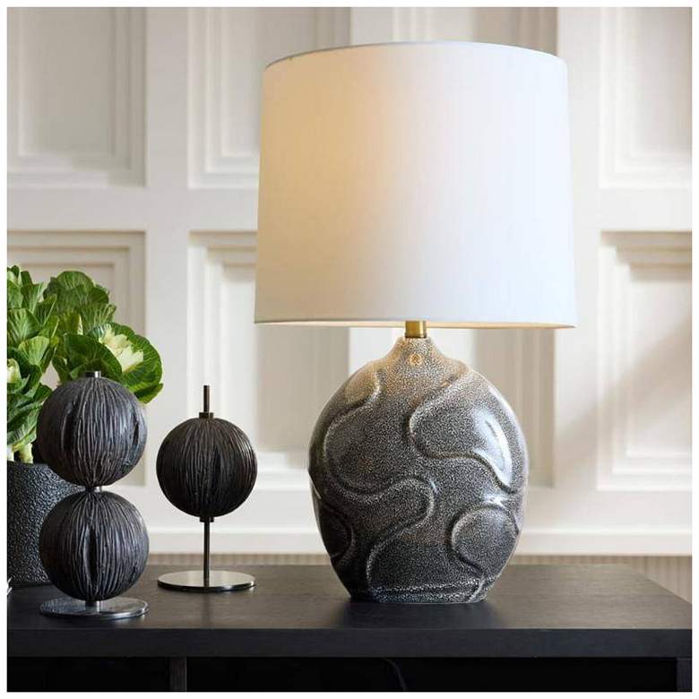 Image 1 Arteriors Ismay Lamp Obsidian Reactive Porcelain