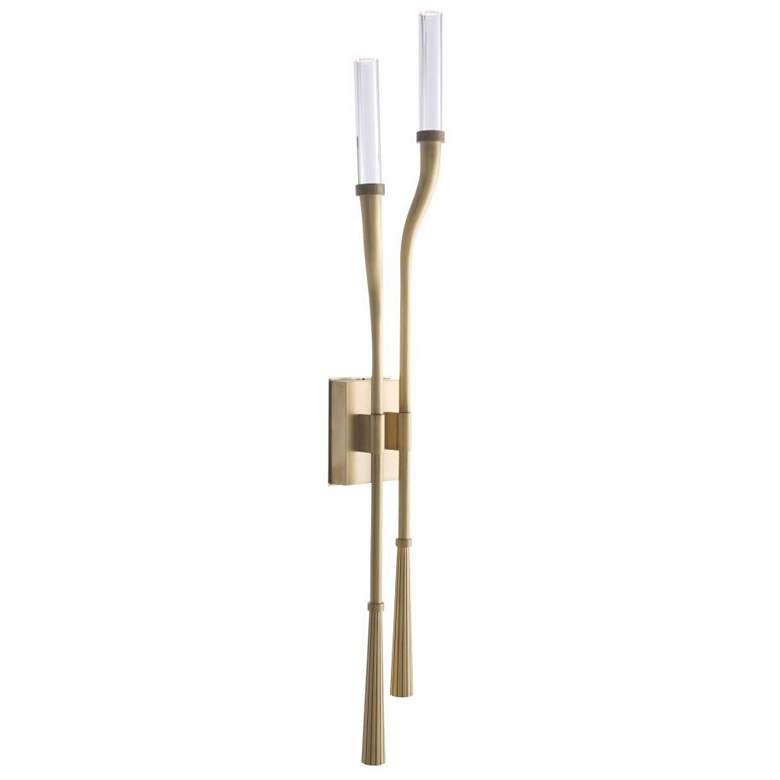 Image 1 Arteriors Italo Clear Crystal Sconce 38.5" Antique Brass