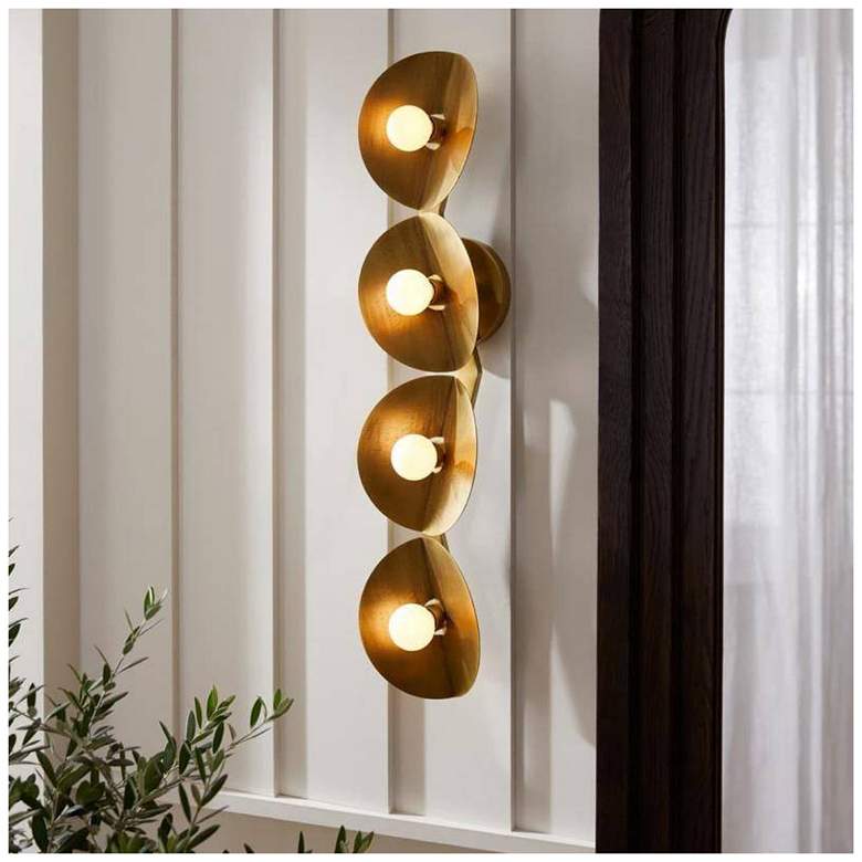 Image 1 Arteriors Itzia Sconce 28.5" Antique Hammered Brass