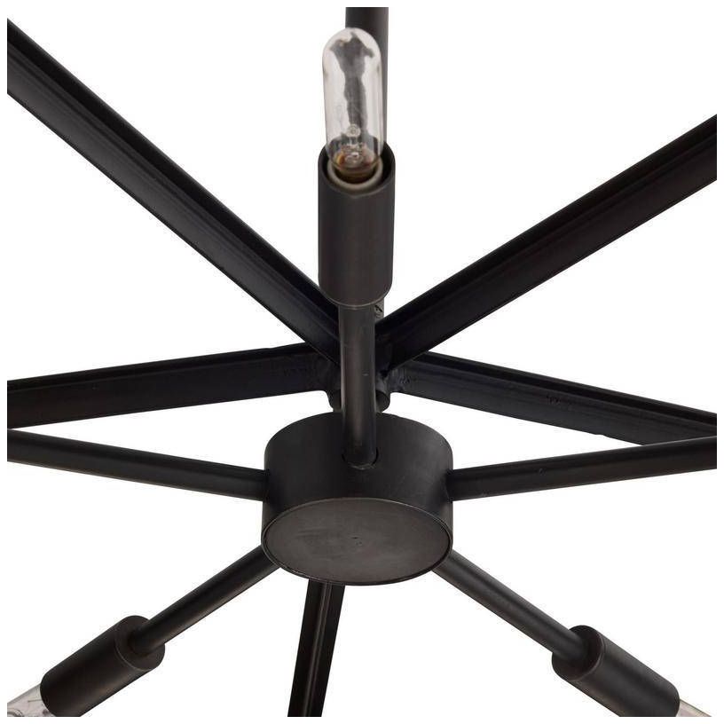 Arteriors Ivan Leather Brown Chandelier 36.5" Blackened Iron