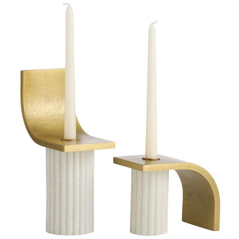 Image 1 Arteriors Ivanna Ricestone Candleholders Set of 2 Ivory