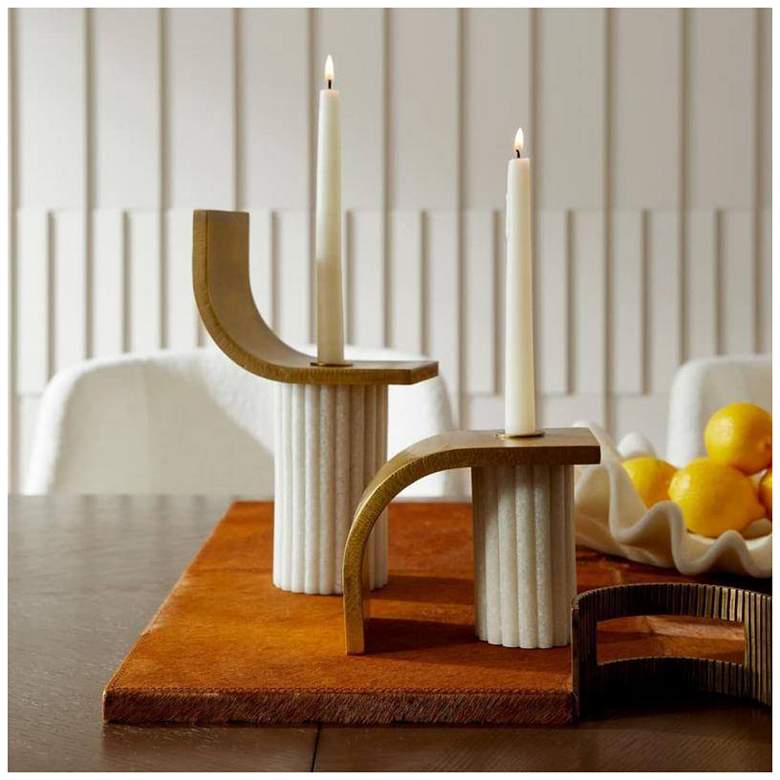 Image 1 Arteriors Ivanna Ricestone Candleholders Set of 2 Ivory