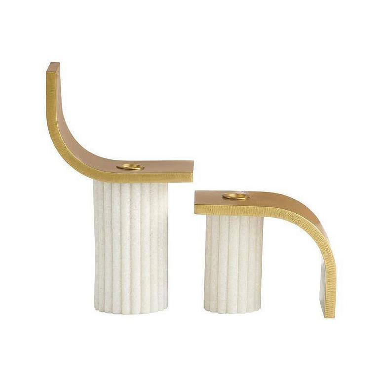 Image 3 Arteriors Ivanna Ricestone Candleholders Set of 2 Ivory more views