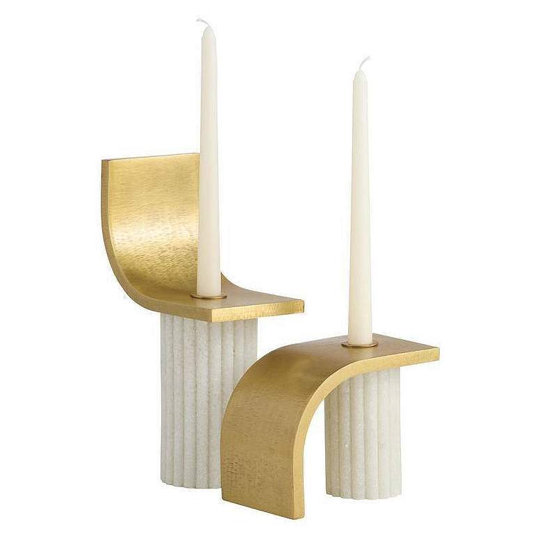 Image 4 Arteriors Ivanna Ricestone Candleholders Set of 2 Ivory more views