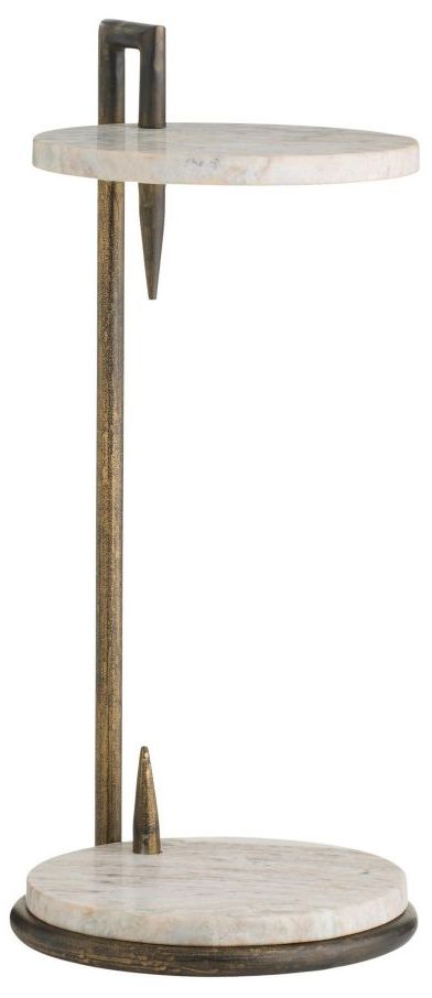 Image 2 Arteriors Ivetta Toronto Marble Drink Table Natural Iron