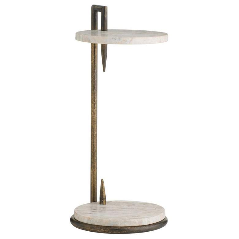 Image 2 Arteriors Ivetta Toronto Marble Drink Table Natural Iron