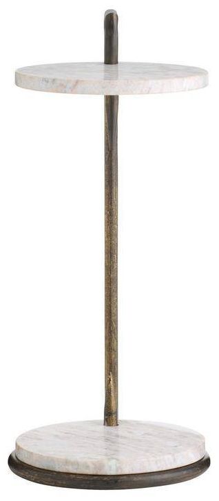 Image 3 Arteriors Ivetta Toronto Marble Drink Table Natural Iron more views