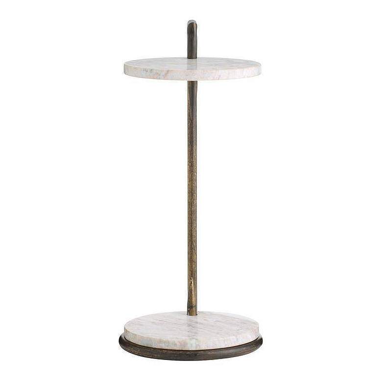 Image 3 Arteriors Ivetta Toronto Marble Drink Table Natural Iron more views