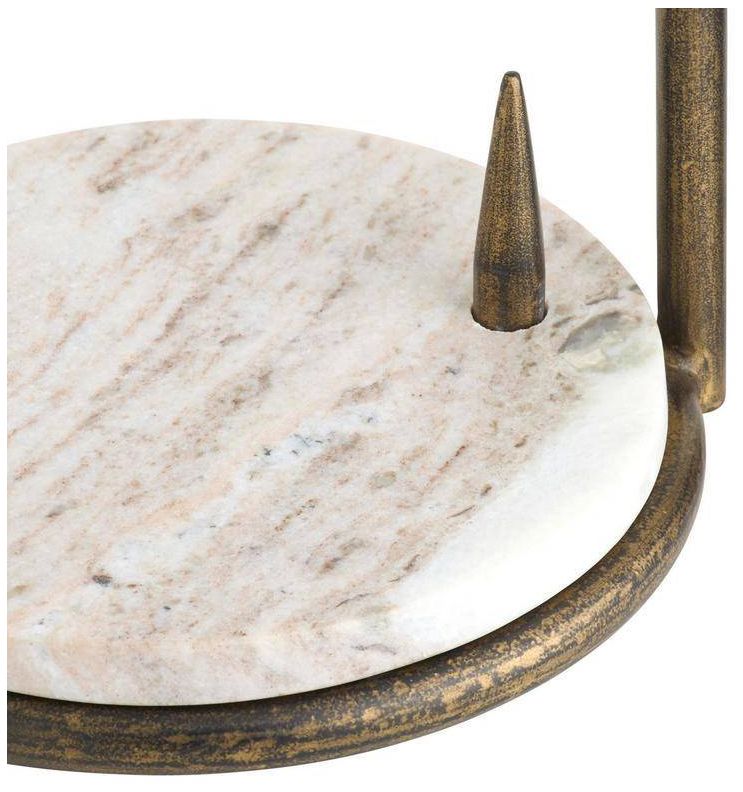 Image 6 Arteriors Ivetta Toronto Marble Drink Table Natural Iron more views
