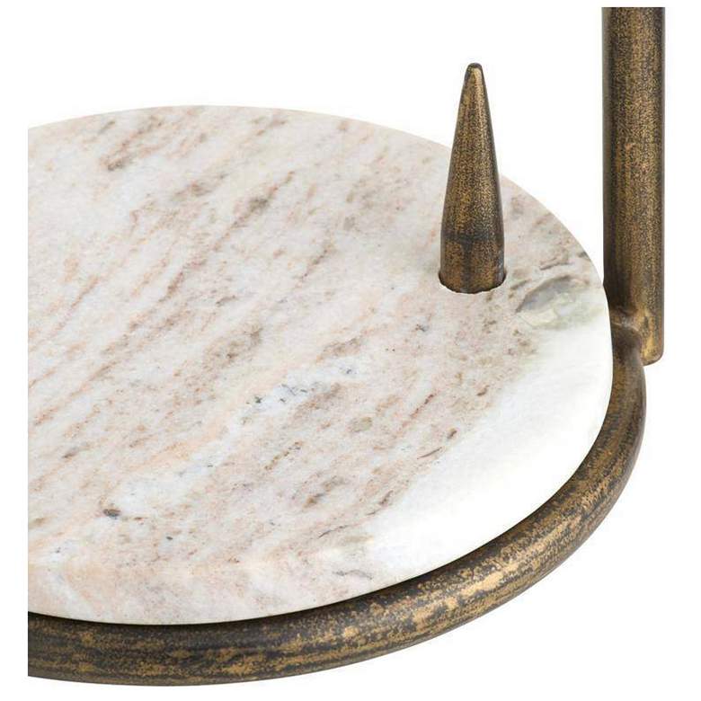 Image 6 Arteriors Ivetta Toronto Marble Drink Table Natural Iron more views