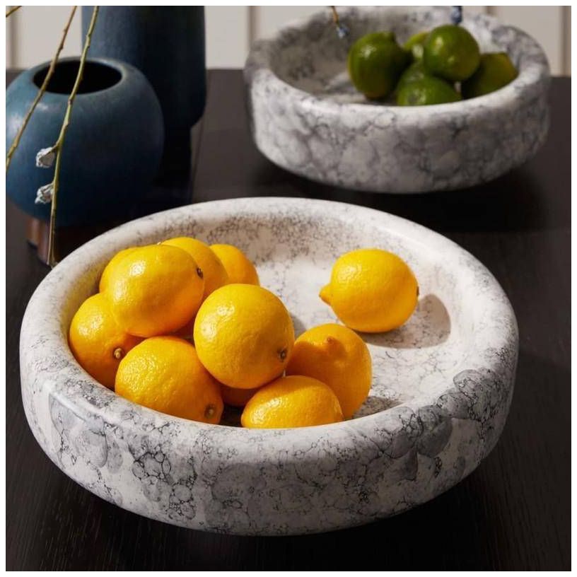 Arteriors Izzy Ceramic Centerpieces Set of 2 Thundercloud