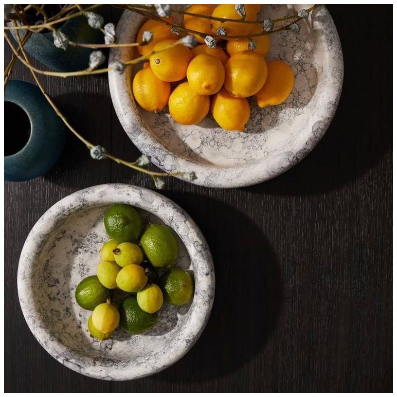 Arteriors Izzy Ceramic Centerpieces Set of 2 Thundercloud