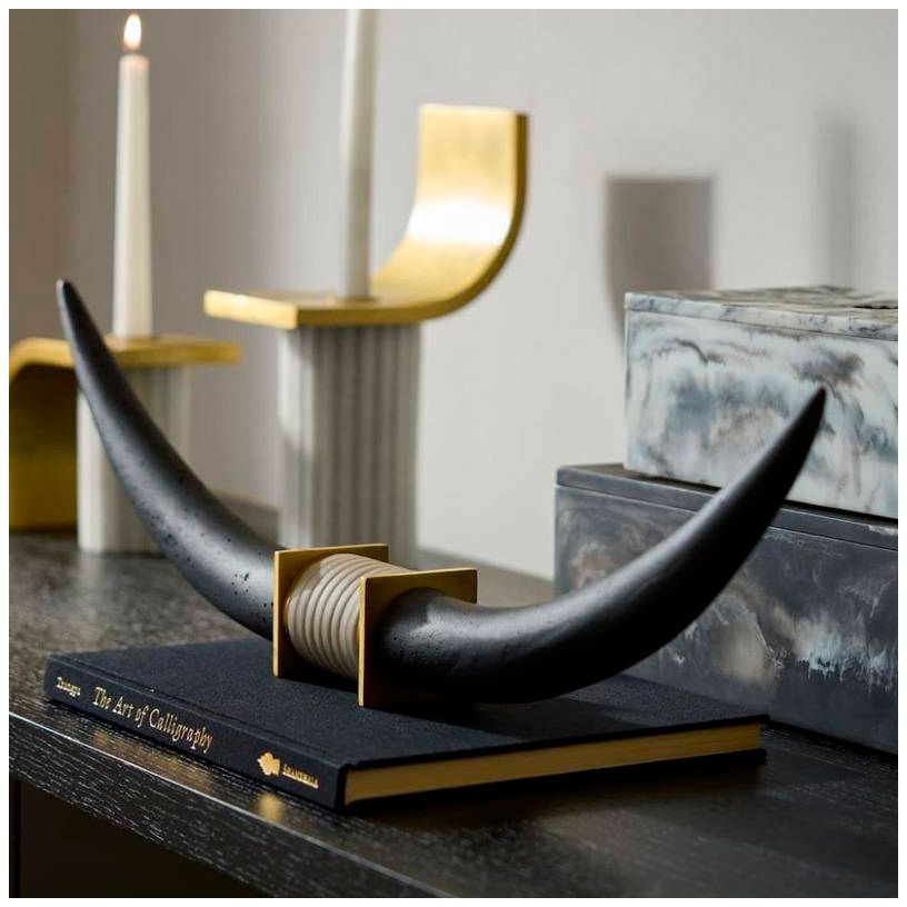 Arteriors Jacari Ricestone Sculpture Charcoal