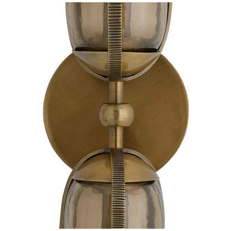 Image 5 Arteriors Jacobson Hammered Smoke Glass Sconce 18" Antique Brass more views