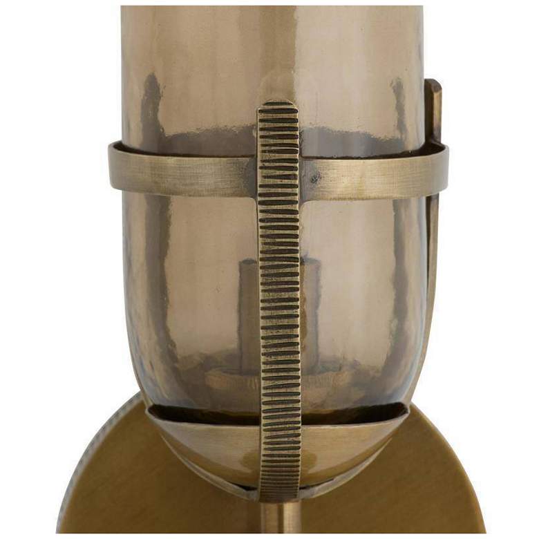 Image 6 Arteriors Jacobson Hammered Smoke Glass Sconce 18" Antique Brass more views