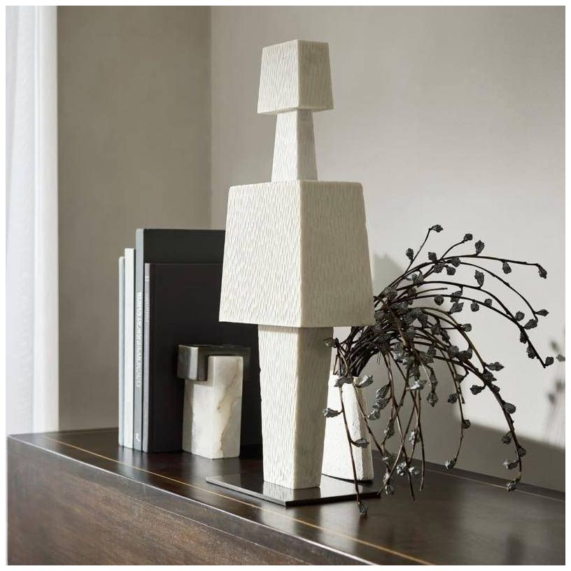 Arteriors Jacopo Riverstone Sculpture Chiseled Ivory