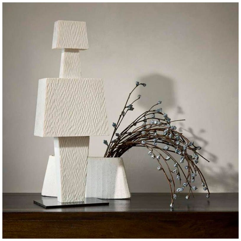 Arteriors Jacopo Riverstone Sculpture Chiseled Ivory