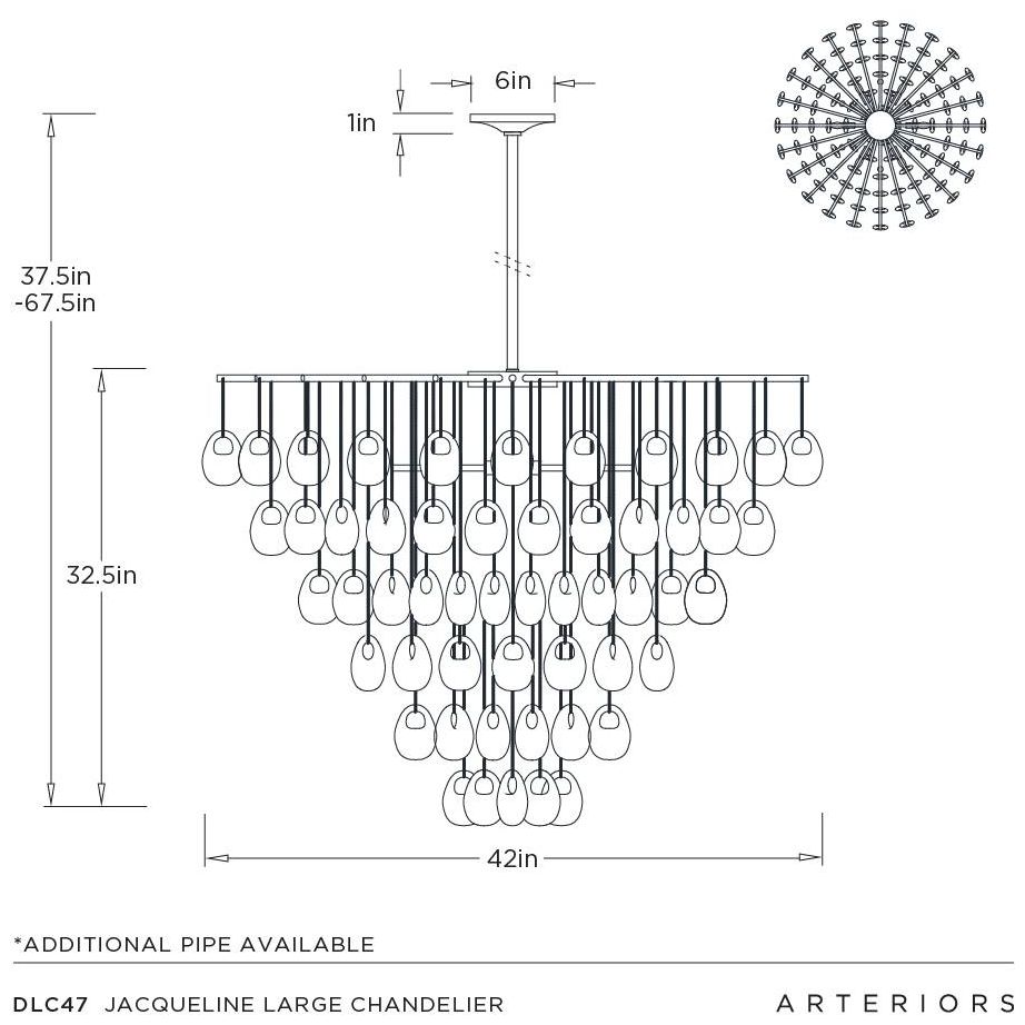 Arteriors Jacqueline Large Chandelier 42" Amber