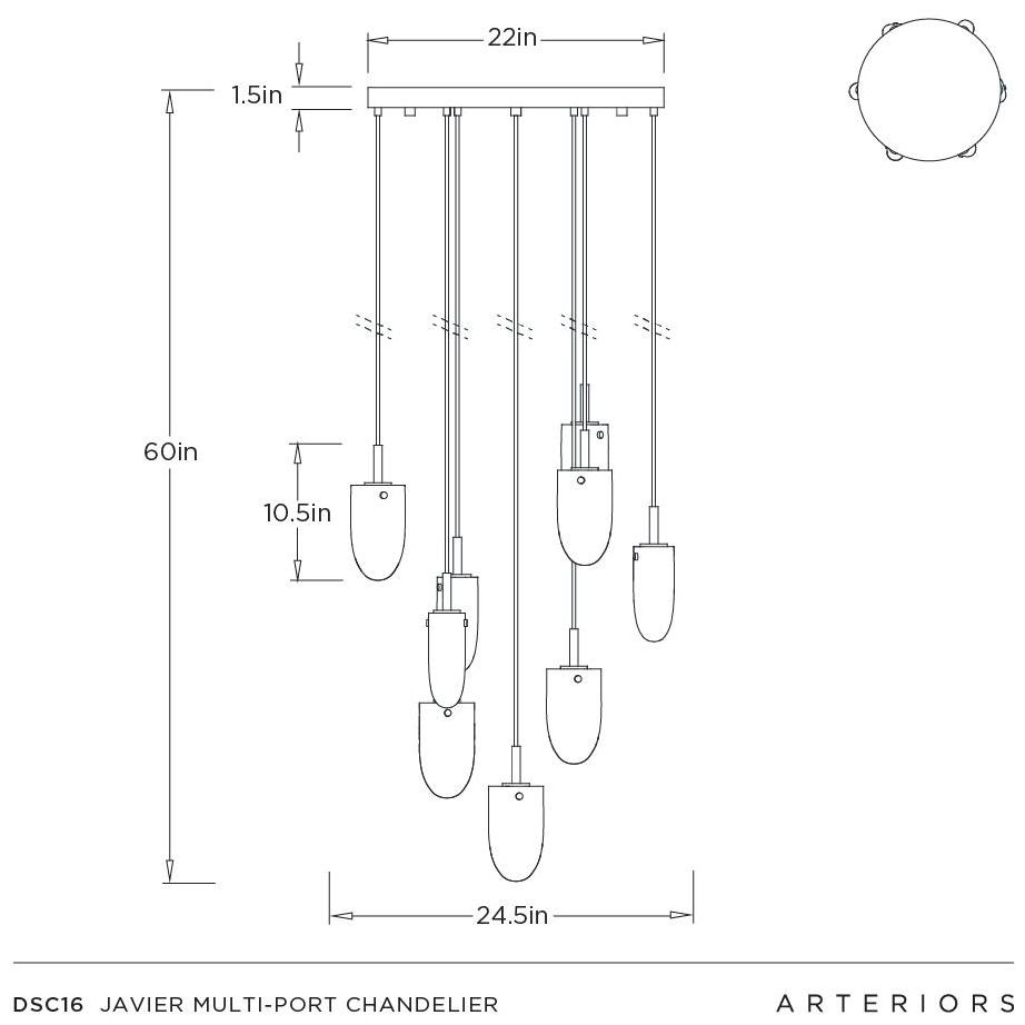Image 7 Arteriors Javier Multi Port Chandelier 25" Smoke more views