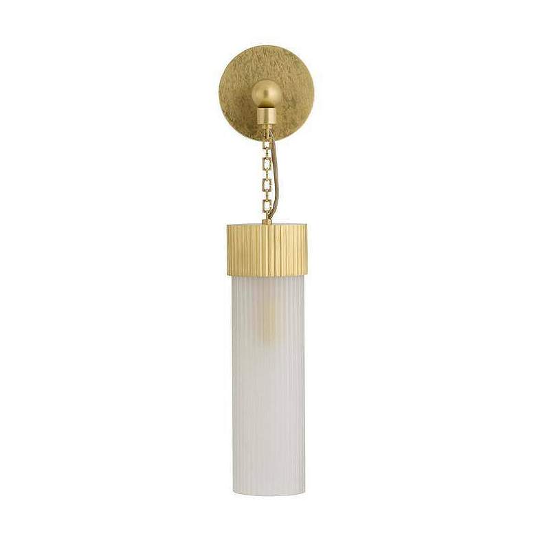 Image 4 Arteriors Jayce Frosted Glass Sconce 22" Antique Brass more views