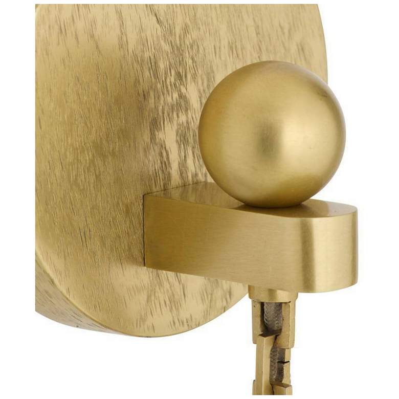 Image 6 Arteriors Jayce Frosted Glass Sconce 22" Antique Brass more views