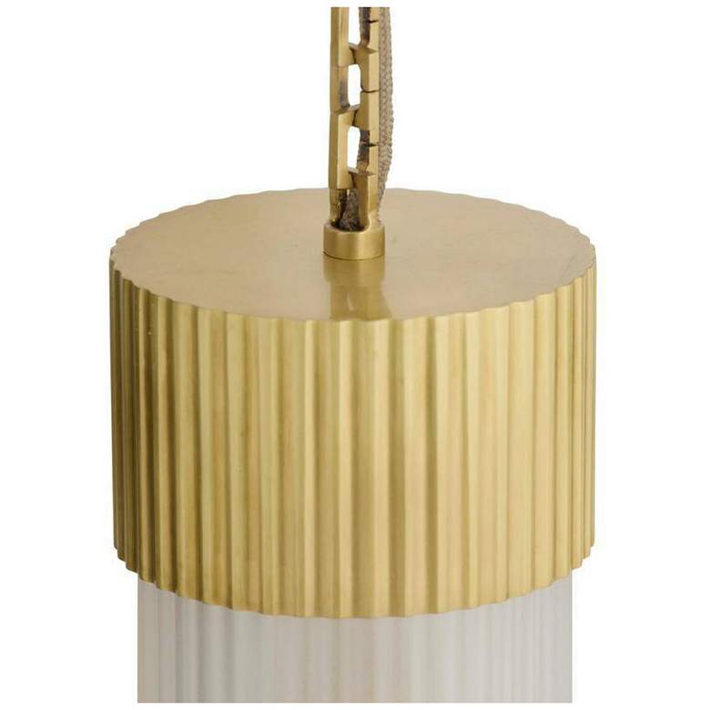 Image 7 Arteriors Jayce Frosted Glass Sconce 22" Antique Brass more views