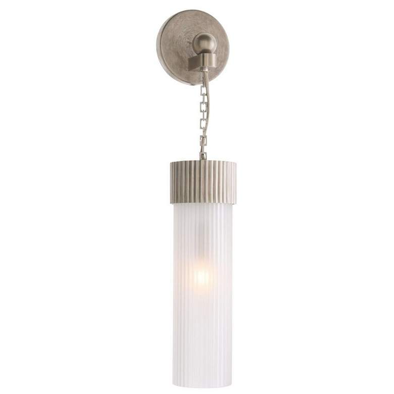 Image 1 Arteriors Jayce Frosted Glass Sconce 22' Vintage Silver Steel