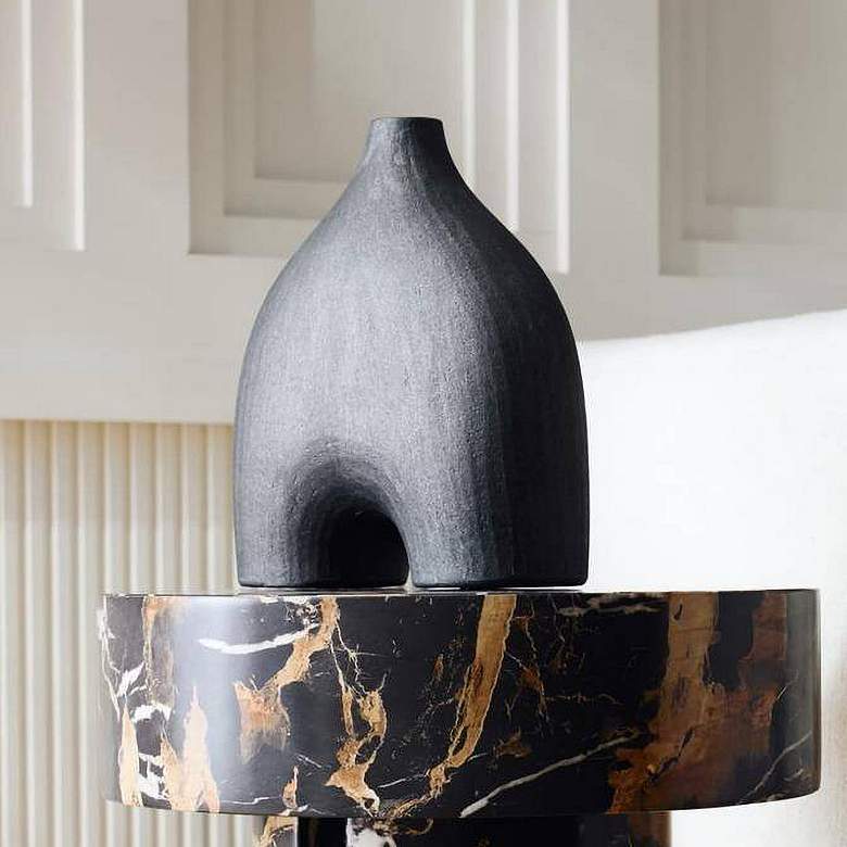 Image 1 Arteriors Jeffrey Terracotta Sculpture Matte Charcoal
