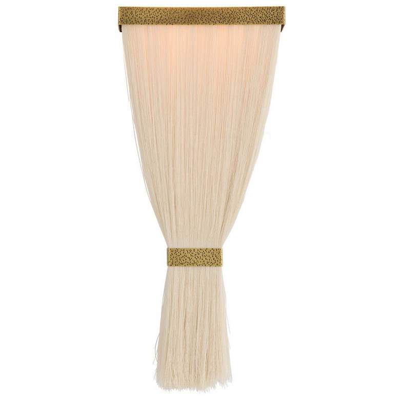 Image 1 Arteriors Jenessa Ivory Microfiber Sconce 20" Chattered Brass