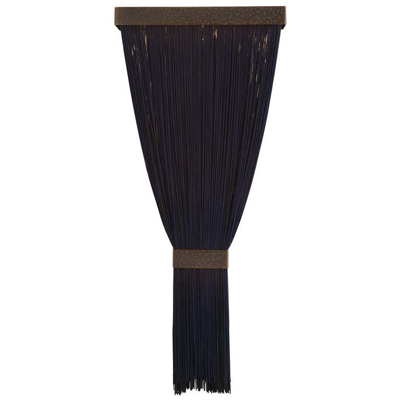 Image 1 Arteriors Jenessa Navy Microfiber Sconce 20" Chattered Brass